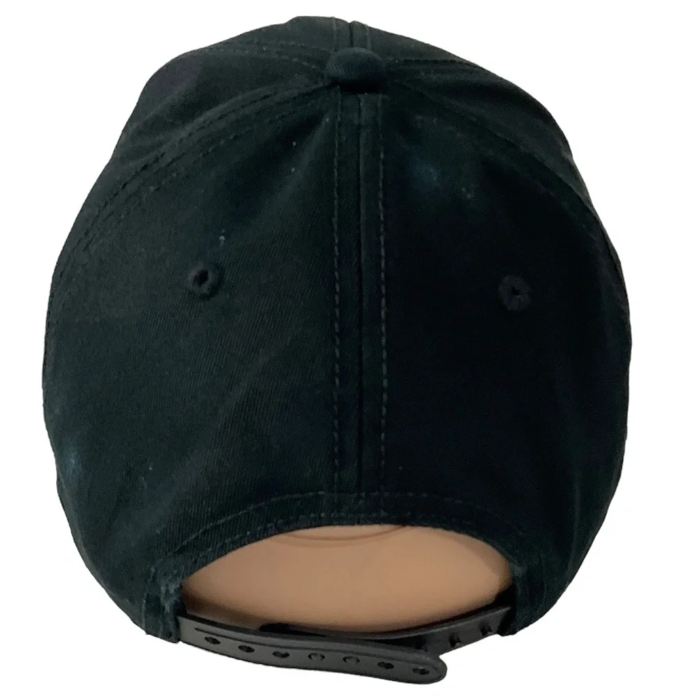 Nirvana Black Baseball Hat Embroidered Yellow Smile Face Logo Adjustable Cap